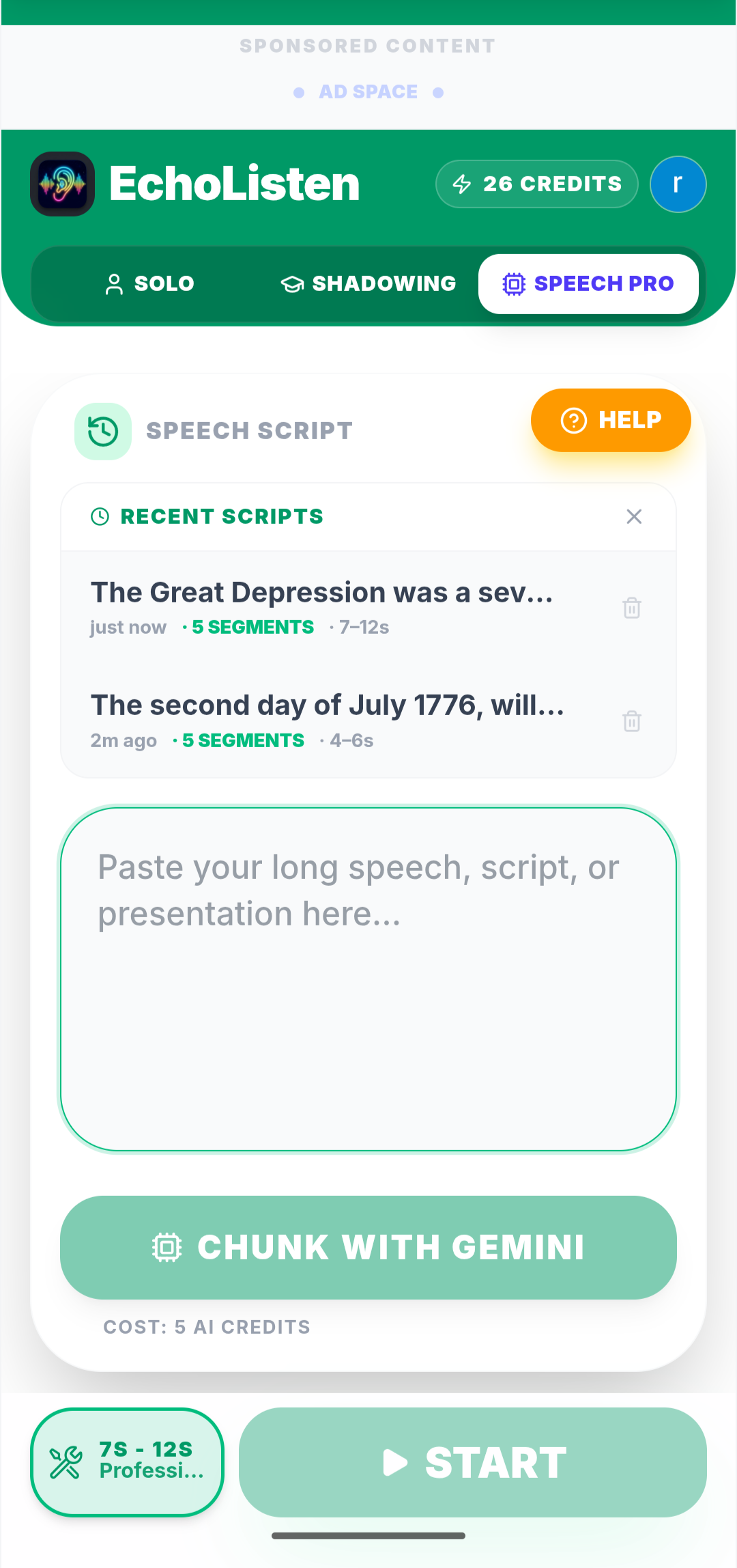 Speech Pro Mode